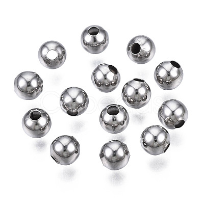 Round 304 Stainless Steel Beads STAS-TAC0004-5mm-P-1