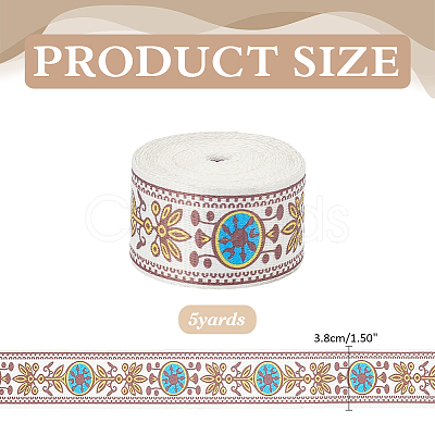 Boho Ethnic Pattern Polyester Webbing Ribbon OCOR-WH0120-61A-1
