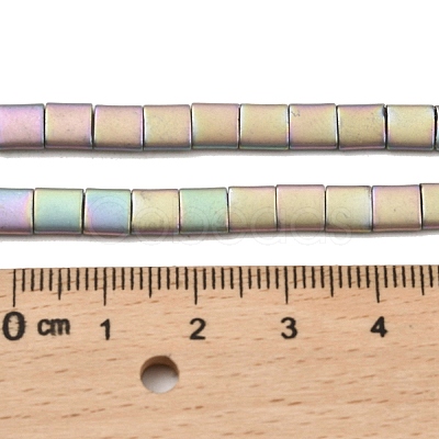 Electroplated Frosted Non-magnetic Synthetic Hematite Beads Strands G-G089-B01-13-1