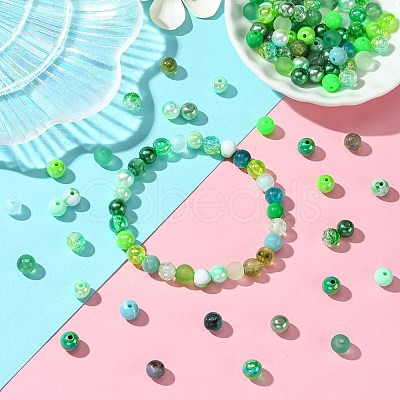 DIY Green Series Necklace & Bracelet Making Kits DIY-CJ0001-77-1