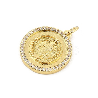Brass Micro Pave Cubic Zirconia Pendants KK-P300-06G-1