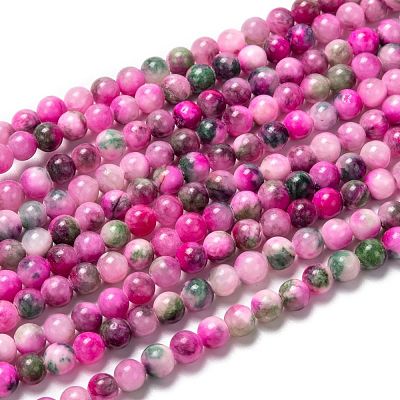 Natural Persian Jade Beads Strands G-G032-6mm-10-1