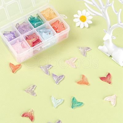 120Pcs Transparent Spray Painted Glass Pendants GLAA-LS0001-01-1