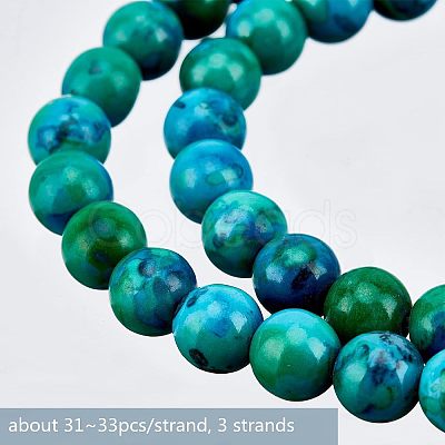 3 Strands Natural Chrysocolla Beads Strands G-OC0002-43-1