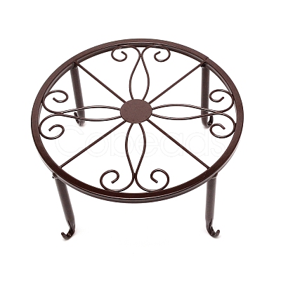 Flat Round Iron Flowerpot Holder AJEW-WH0252-23B-1