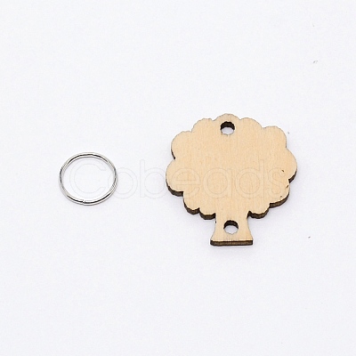 Tree Shape Unfinished Wood Cutouts Ornaments WOOD-WH0115-50-1