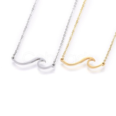 304 Stainless Steel Pendant Necklaces NJEW-H491-17-1