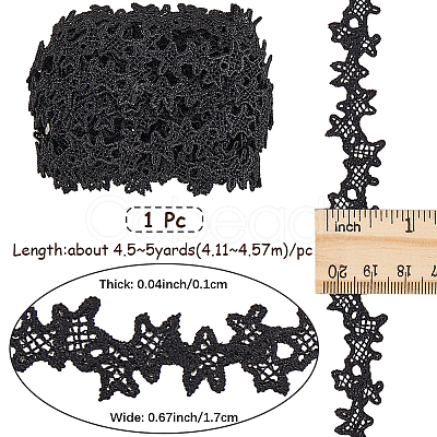 Star Polyester Lace Trim Ribbon OCOR-WH20003-13A-1