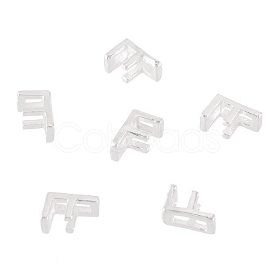 6Pcs 925 Sterling Silver Hollow Initial Beads STER-TA0001-53F-1