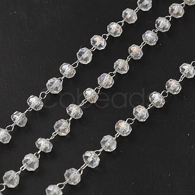 Glass Rondelle Beaded Chains CHS-B004-02P-1