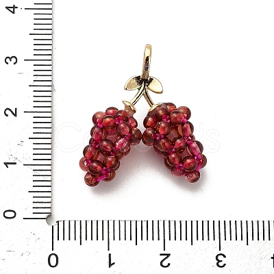 Natural Garnet Round Beaded Grapes Pendants G-A273-01G-1