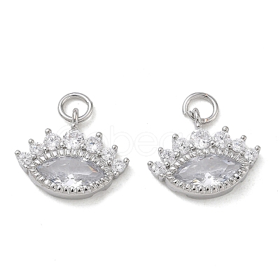 Brass Micro Pave Clear Cubic Zirconia Pendants CU-CBA280C-07P-1