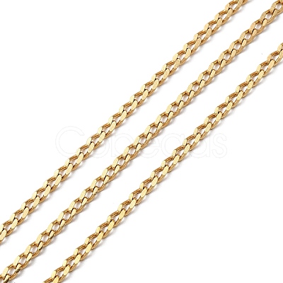 Ion Plating(IP) 304 Stainless Steel Faceted Curb Chains CHS-G027-07G-1