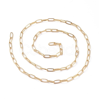 3.28 Feet Soldered Brass Paperclip Chains X-CHC-G005-06G-1