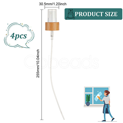 Plastic & Bamboo Spray Bottle Replacement Dispensing Pump Top MRMJ-WH0087-11B-1