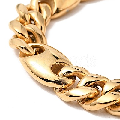 Ion Plating(IP) 304 Stainless Steel Coffee Bean Link Chain Bracelet for Men Women BJEW-E009-19G-02-1