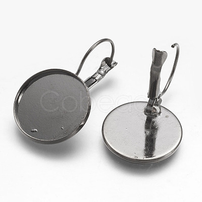 Brass Leverback Earring Settings LS-KK-H024-B-1