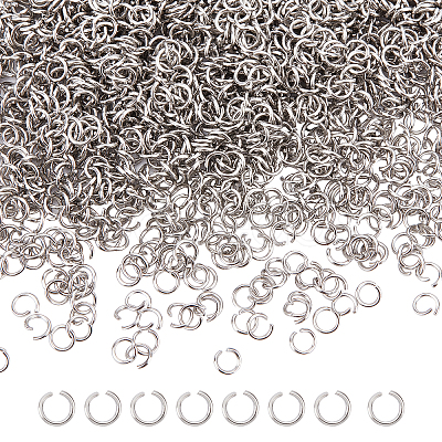 2000Pcs 304 Stainless Steel Open Jump Rings STAS-UN0029-61-1