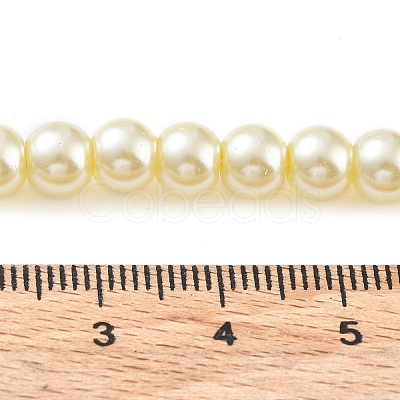 Baking Paint Pearlized Glass Pearl Round Bead Strands HY-Q003-6mm-21-1