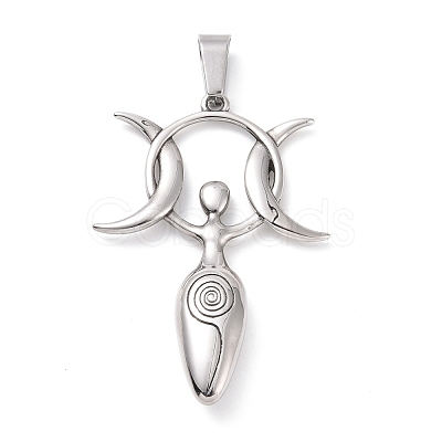 Non-Tarnish 304 Stainless Steel Manual Polishing Big Pendants STAS-G276-07P-1