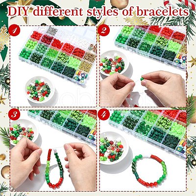 Christmas Theme DIY Acrylic Beads Bracelets Making Kits DIY-YW0010-91-1