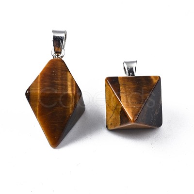 Natural Tiger Eye Pendants G-N326-107D-1