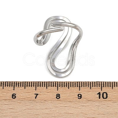 304 Stainless Steel Open Cuff Rings for Women RJEW-K303-06P-1