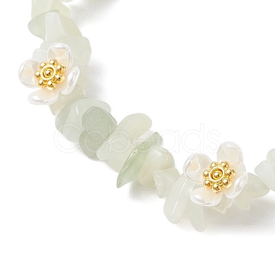 Natural New Jade Beaded Stretch Bracelets for Women BJEW-JB12315-02-1