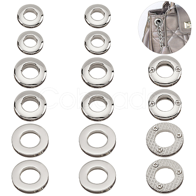 18Pcs 3 Style Alloy Grommet Eyelet Findings FIND-WR0006-18P-1