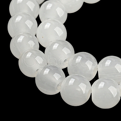 Baking Paint Imitation Jade Glass Round Bead Strands LS-DGLA-Q021-6mm-01-1