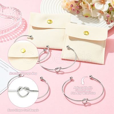 6Pcs Knot Shape Cuff Bangle BJEW-YW0001-19-1