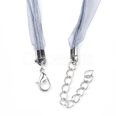 Waxed Cord and Organza Ribbon Necklace Making NCOR-T002-319-1