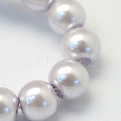 Baking Paint Pearlized Glass Pearl Round Bead Strands X-HY-Q003-4mm-25-1