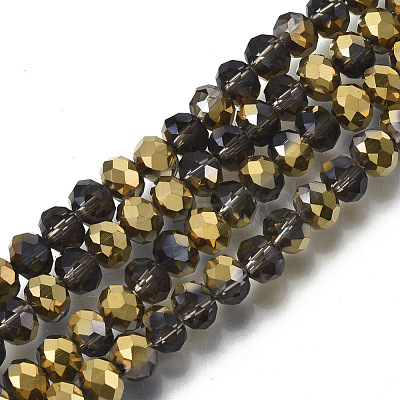 Electroplate Transparent Glass Beads Strands EGLA-A034-T4mm-O22-1