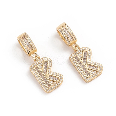 Brass Micro Pave Cubic Zirconia Pendants ZIRC-G165-13G-K-1