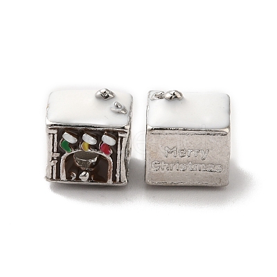 Christmas Theme Alloy Enamel European Beads PALLOY-D058-01P-03-1