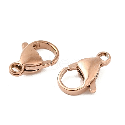 Ion Plating(IP) 304 Stainless Steel Lobster Claw Clasps STAS-AB10-RG-1