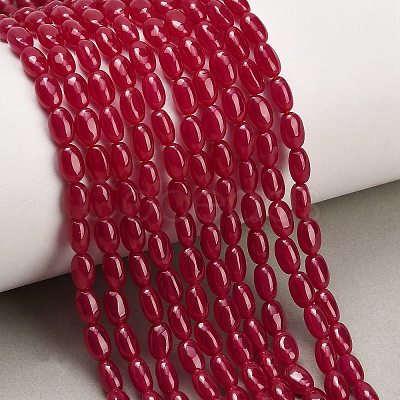 Lab Grown Red Corundum Beads Strands GG-CBAC488-02B-1
