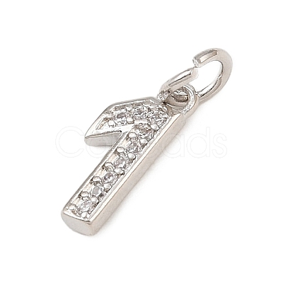 Brass Micro Pave Clear Cubic Zirconia Charms KK-G544-04P-1