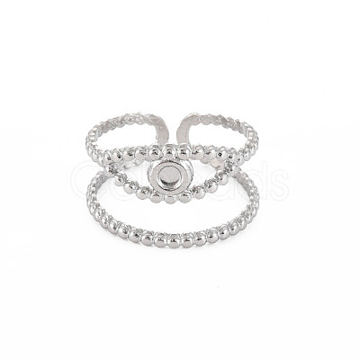 Tarnish Resistant 304 Stainless Steel Open Pad Ring Cabochon Settings STAS-S119-157P-1