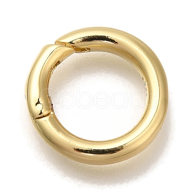 Rack Plating Brass Spring Gate Rings KK-I720-05G-1