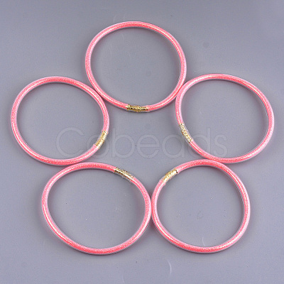 PVC Plastic Buddhist Bangle Sets BJEW-T008-09K-1