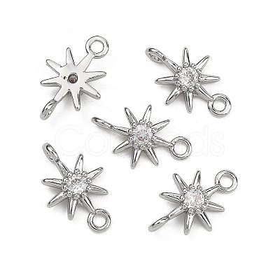 SHEGRACE Brass Clear Cubic Zirconia Charms XGRQ2O255-426P-1