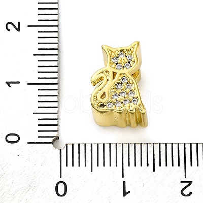 Rack Plating Brass Micro Pave Cubic Zirconia European Beads KK-Z081-11-1