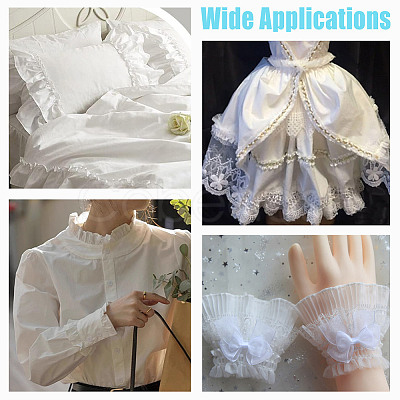 10M Double Layer Polyester Flower Elastic Lace Trim OCOR-DC0001-21A-1