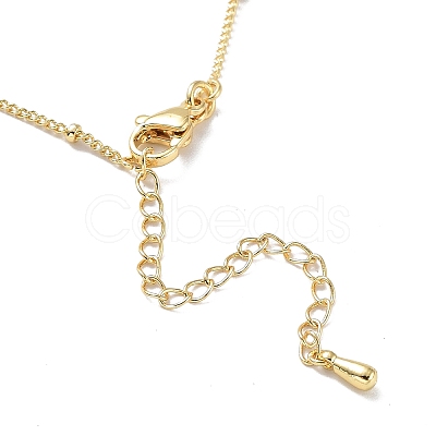 Initial Letter Brass Pendant Necklace NJEW-A015-21G-V-1