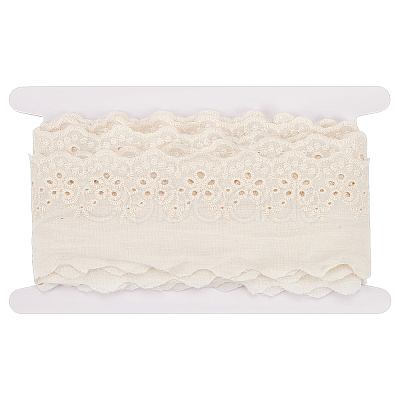 5 Yards Cotton Embroidery Flower Lace Ribbons SRIB-MA0001-04-1