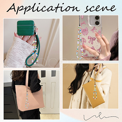 2Pcs 2 Styles Glass & Resin Moblie Straps AJEW-GF0010-06-1