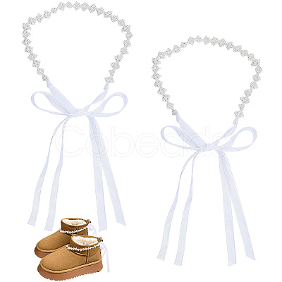 2Pcs Plastic Bead Snow Boot Decoration FIND-GF0009-08C-1