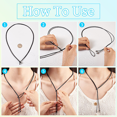 Waxed Polyester Cord Slider Necklace Making NJEW-TAC0018-04-1